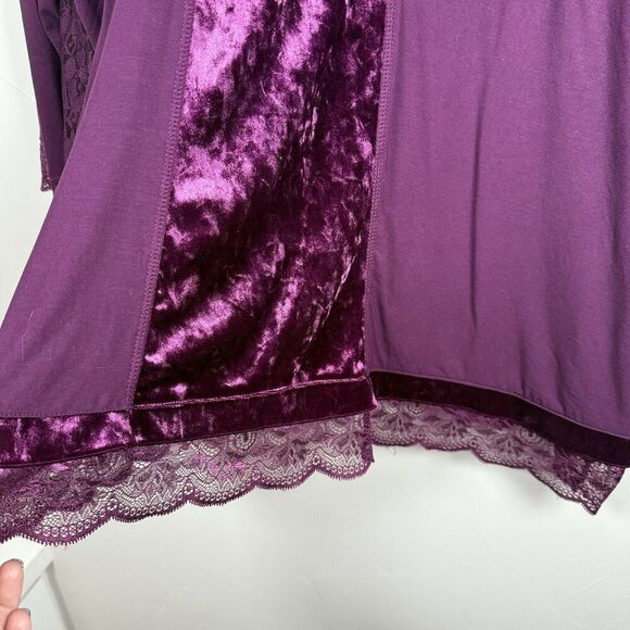 Logo Lavish Purple Velvet Lace Shirt Long Sleeve Size 2X Whimsy Goth Dark - Picture 11 of 16